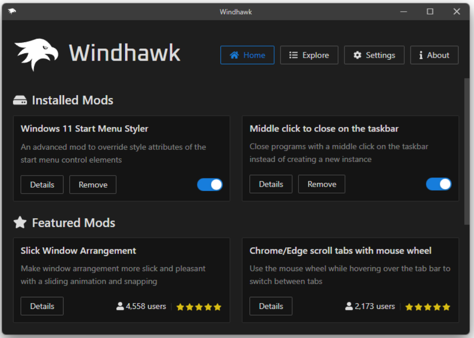 Windhawk：Windows 11 优化神器，免费开源自定义任务栏 / 右键菜单，经典资源管理器轻松找回