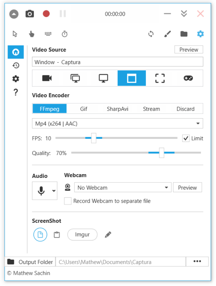 Captura 屏幕录制软件:免费开源无水印,支持摄像头 / 音频 / 光标录制,Windows 端小白必备 Captura 屏幕录制软件:免费开源无水印,支持摄像头 / 音频 / 光标录制,Windows 端小白必备