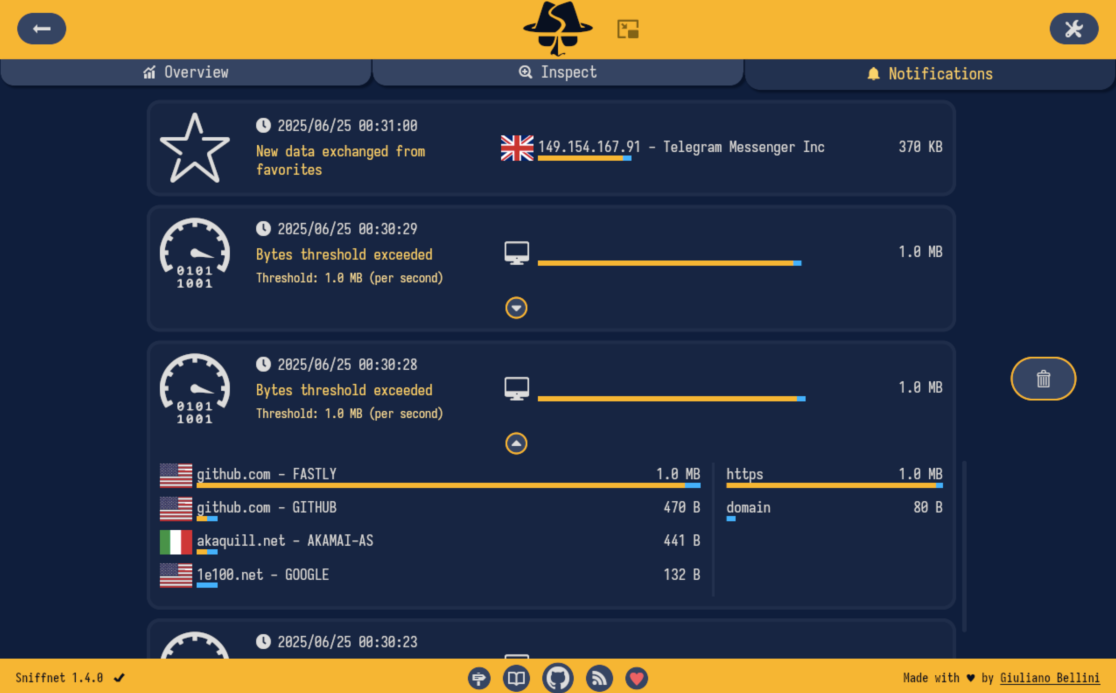 Sniffnet 网络监控神器体验:跨平台免费开源,实时流量监控 + 连接追踪 + 地理位置识别,小白也能看懂网络状况 Sniffnet 网络监控神器体验:跨平台免费开源,实时流量监控 + 连接追踪 + 地理位置识别,小白也能看懂网络状况